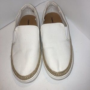 Women’s Torrid White Canvas Slip On Sneakers Comfort Shoes Size 8WW